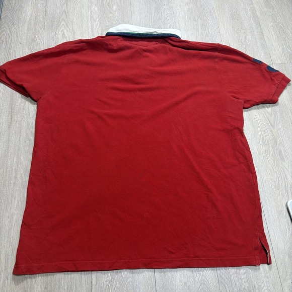 Vintage 90's Polo Ralph Lauren Rugby Shirt Yacht Club #3 Embroidered Mens XL Red - Picture 7 of 7